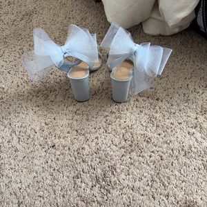 Gianni Bini Light Blue Heels with Tulle Bow